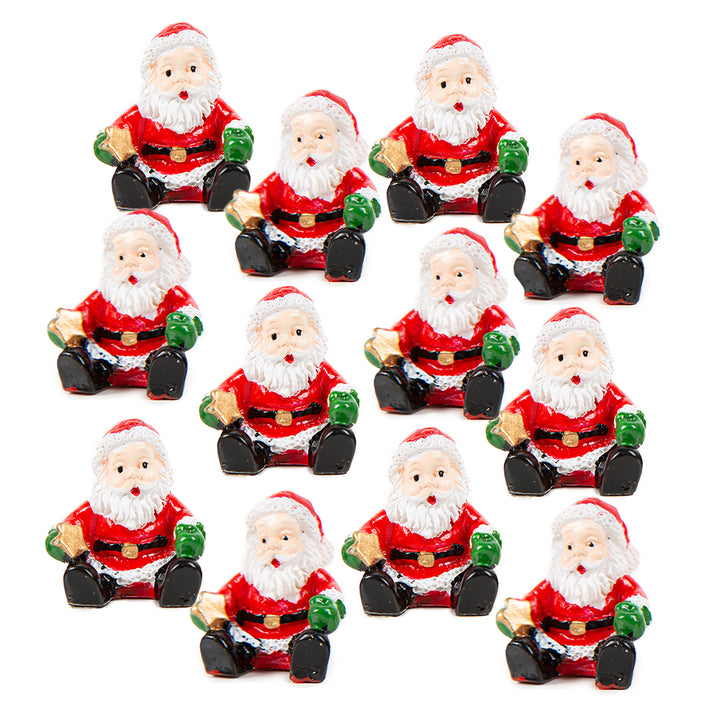 12 Mini Weihnachtsmänner mit Stern Nikolaus Miniatur Weihnachten 3 cm - Foto 1