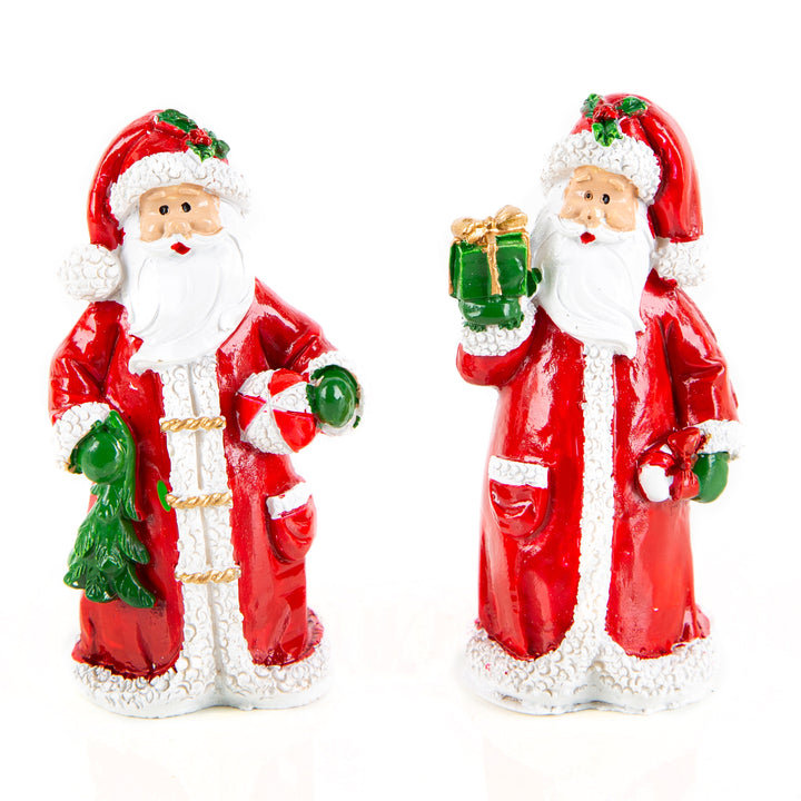 2 kleine Nikolaus Figuren Weihnachtsmann rot weiß grün 7cm - Foto 1