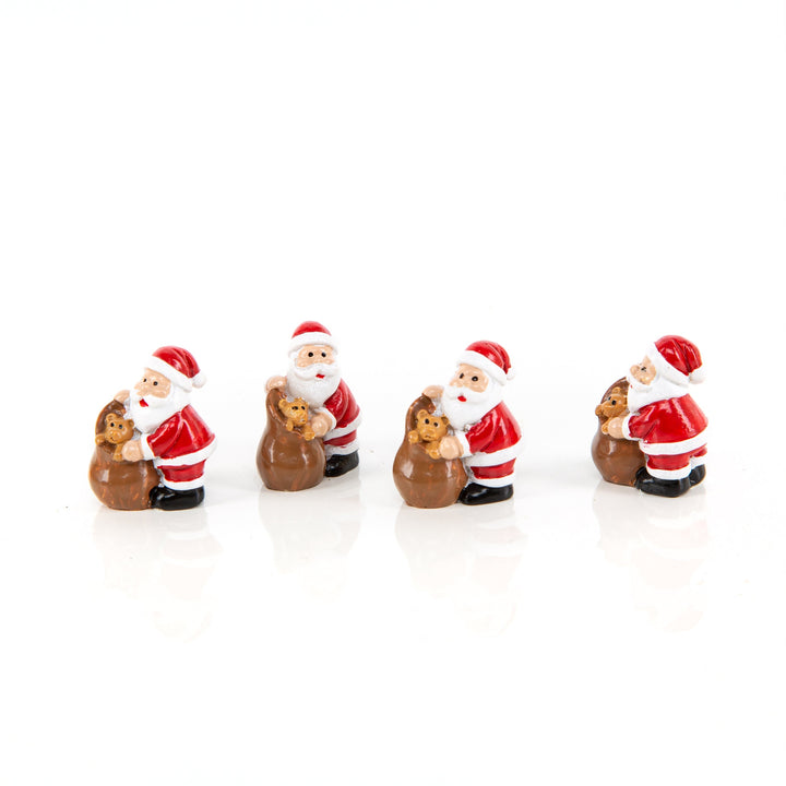 4 Mini Nikolaus Figuren mit Teddybär Weihnachtsmänner 3cm - Foto 3