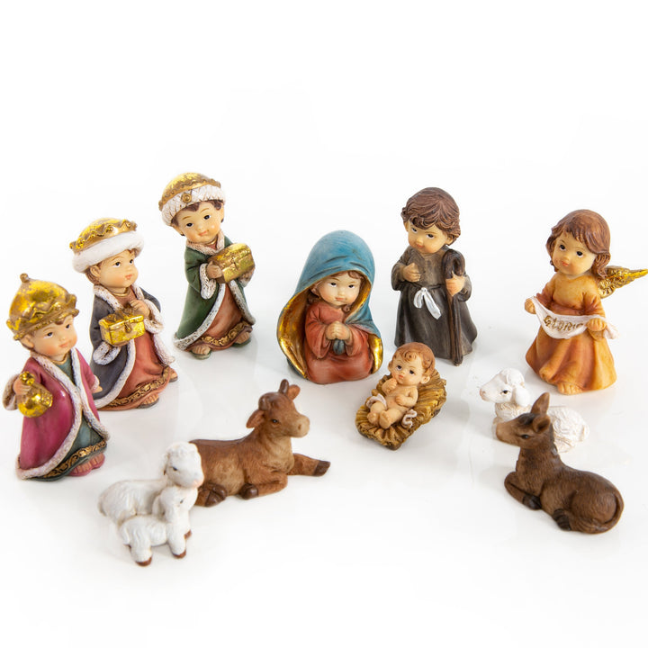 Krippe 11-TLG. Krippenfiguren Kinderkrippe Weihnachten 7 cm - Foto 1