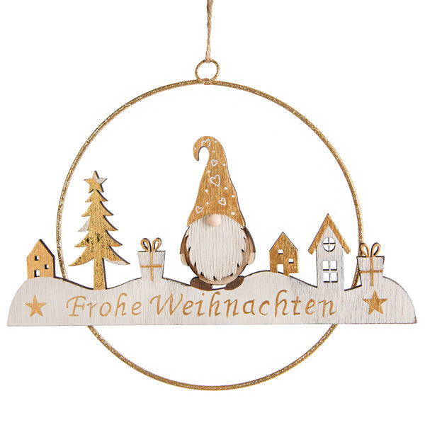 18 kleine Metall Weihnachtsanhänger blau Gold weiß 4 cm