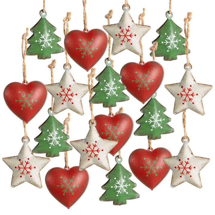 Frohe Weihnachten Türschild aus Holz - braun rot grün 12 cm