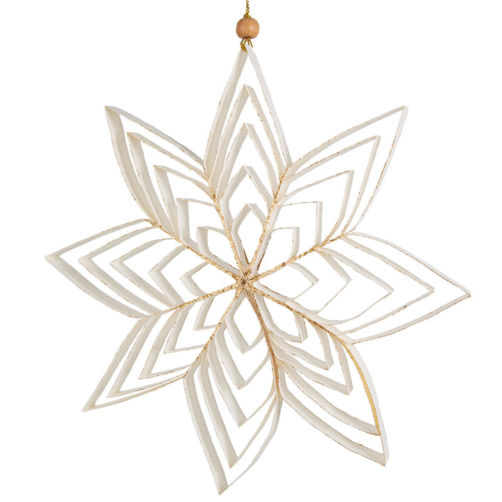 Großer Papierstern zum Aufhängen - weiß Gold 30 cm Fensterdekoration - Foto 1