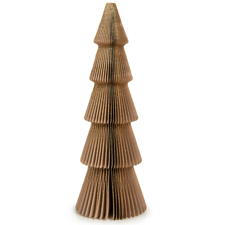 Weihnachtsbaum aus Papier - Honeycomb Tannenbaum braun beige 30 x 10 cm - Foto 1