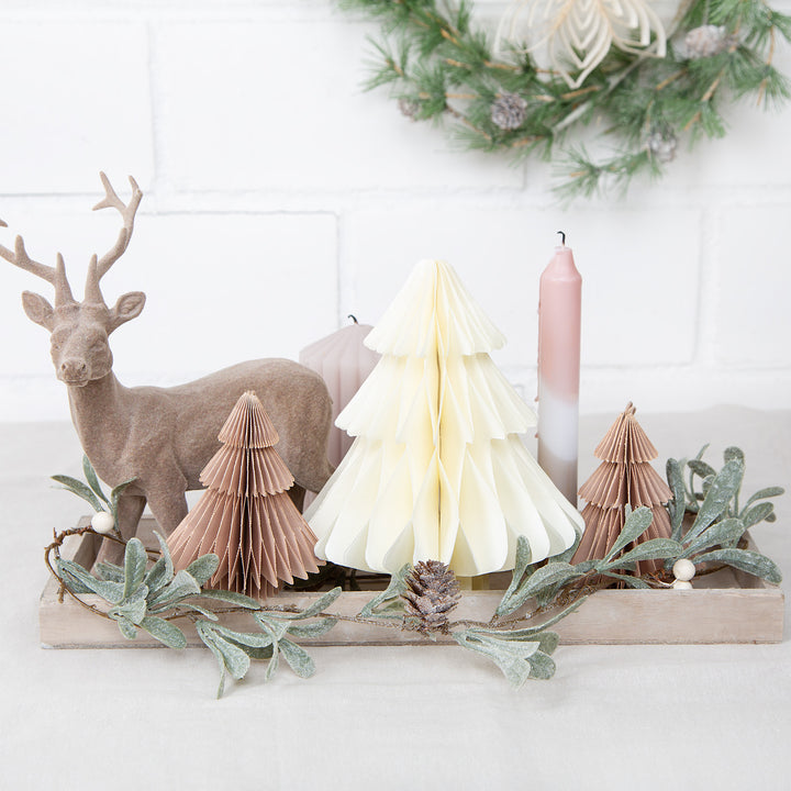 4 Weihnachtsbaum Anhänger Christbaumschmuck Tannenbaum braun 10 cm - Foto 4