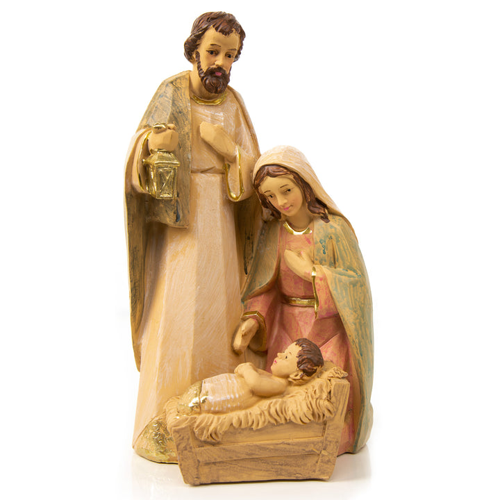 Moderne bunte Krippenfigur Maria Josef Jesus als Weihnachtsfigur 24 cm - Foto 1
