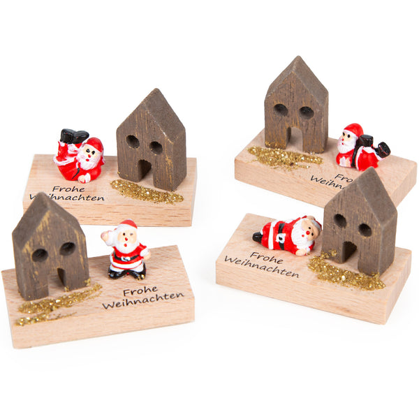 Logbuch-Verlag 8 kleine Geschenke zu Weihnachten Engel Figur auf Holztafel Schutzengel Give-Away Weihnachtsfeier 5 x 4 x 3 cm