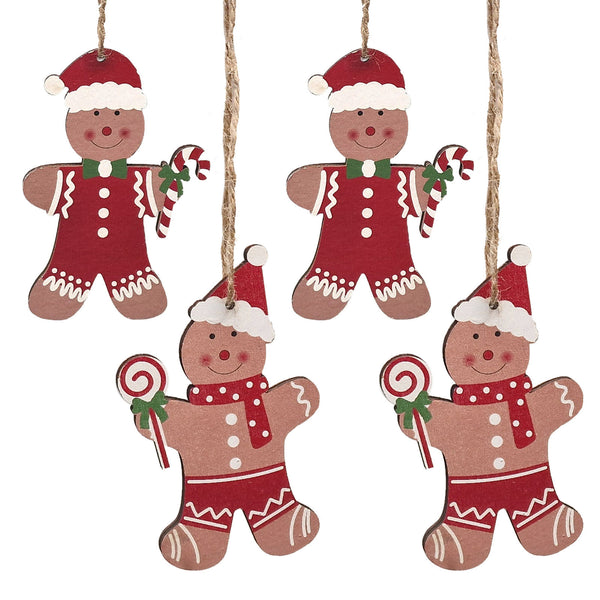6 kleine Weihnachtsanhänger - bunte Lokomotiven aus Holz 2,5 cm