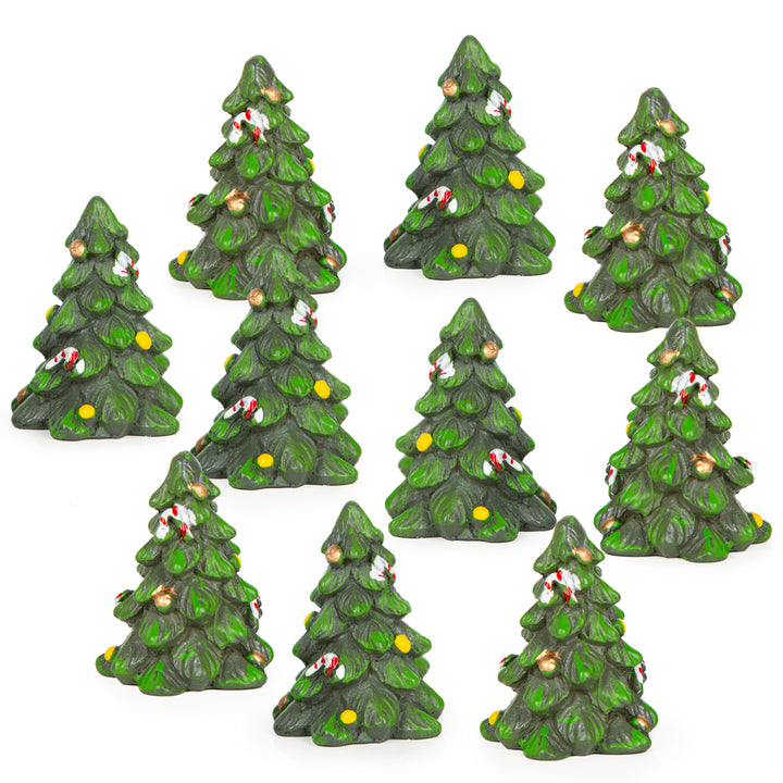 10 Mini Weihnachtsbäume 3,5 cm grün - Figuren Tischdekoration Weihnachten - Foto 1