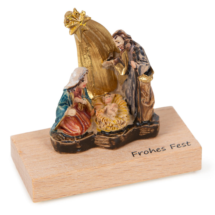 kleine Krippe zu Weihnachten Frohes Fest Weihnachtskrippe Mini-Geschenk Weihnachtsfeier 5 x 2,5 x 5 cm - Foto 1