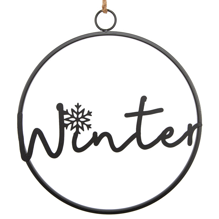 Metall Türkranz "Winter" Weihnachtsdeko für Tür & Wand schwarz 33,5 cm - Foto 1