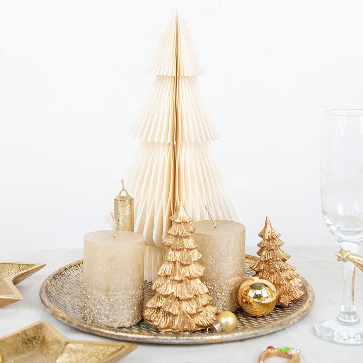 Klappbare Weihnachtsdeko Häuserzeile aus Holz für Teelichter 57 x 20 cm