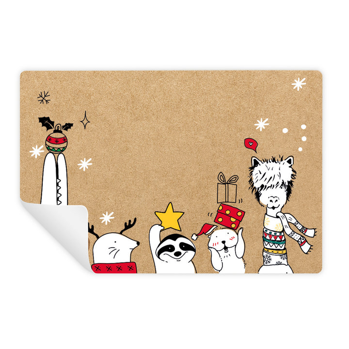 25 Weihnachtsaufkleber mit Tiermotiv zum Beschriften 7,4 x 5,2 cm - Foto 1