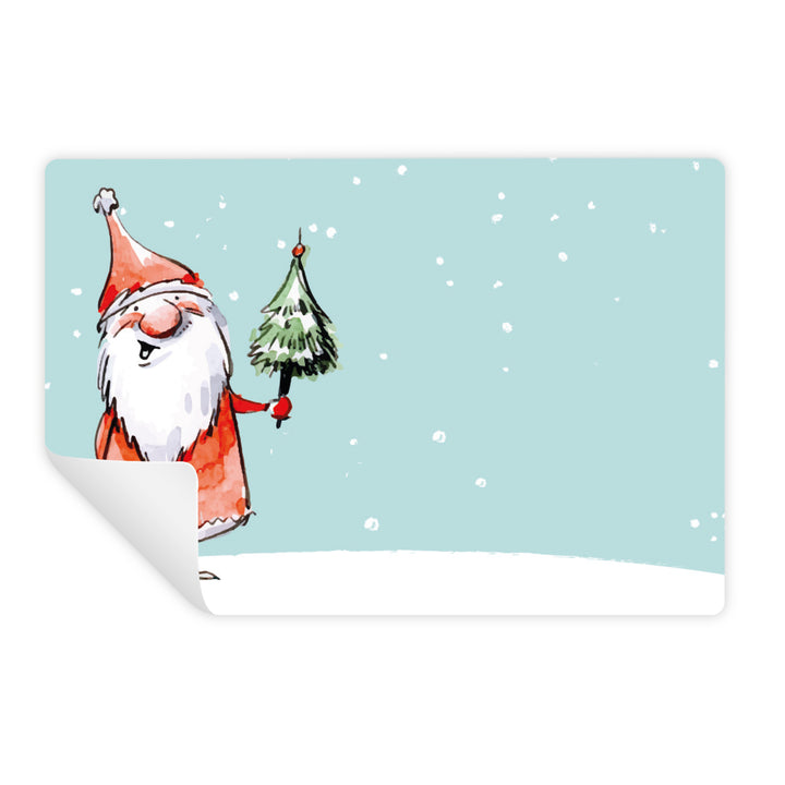 25 Weihnachtsaufkleber Nikolaus zum Beschriften 7,4 x 5,2 cm - Foto 1