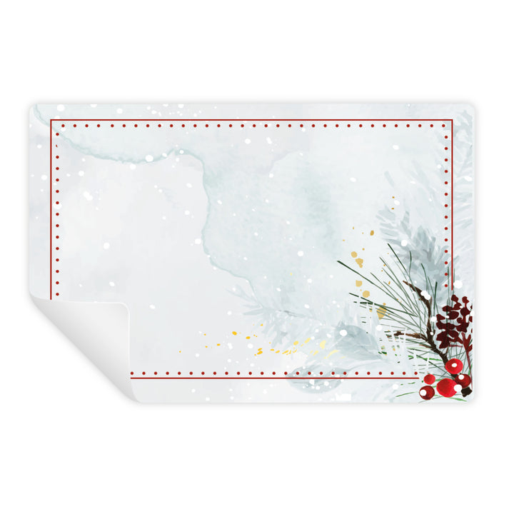25 Weihnachtsaufkleber Nikolaus - zum Beschriften 7,4 x 5,2 cm