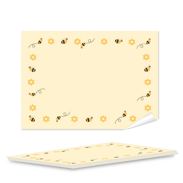 25 Frühtracht Honig Etiketten 10 x 5 cm Frühtrachthonig gelb mit Bienenwaben-Motiv