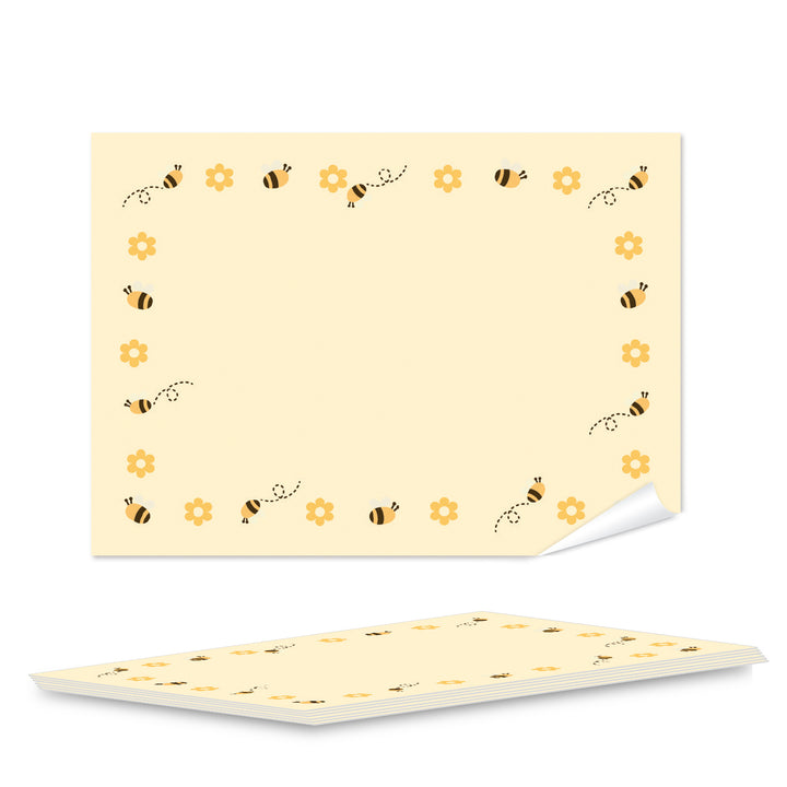 25 Frühtracht Honig Etiketten 10 x 5 cm Frühtrachthonig gelb mit Bienenwaben-Motiv