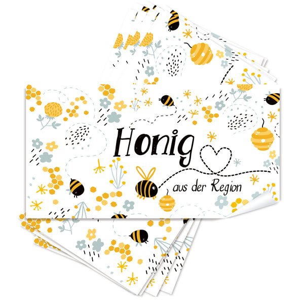 25 Sommertrachthonig Aufkleber Honig Etiketten gold weiß für Sommertracht 10 x 5 cm