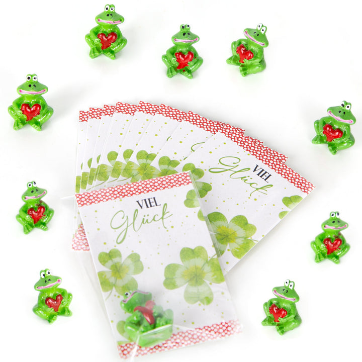 10 kleine Frösche mit Herz + Karte "Viel Glück" Give-Away - Foto 1
