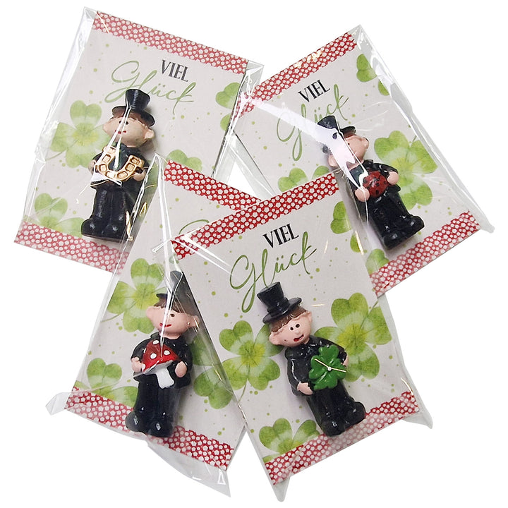4 Glücksbringer Geschenke - Schornsteinfeger mit Viel Glück Karte - Foto 1