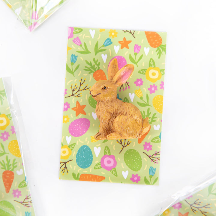 5 Mini Ostergeschenke Osterhasen mit Karte braun bunt - Foto 2