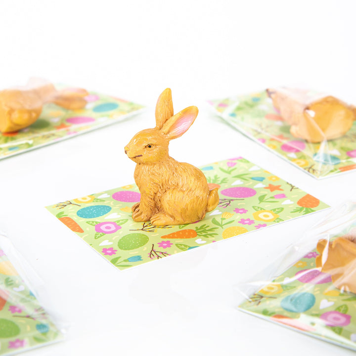 5 Mini Ostergeschenke Osterhasen mit Karte braun bunt - Foto 3