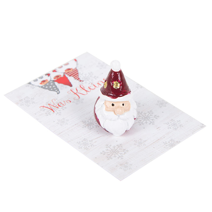 5 mini Santa Figuren - kleines Wichtelgeschenk Weihnachten Kleinigkeit - Foto 1