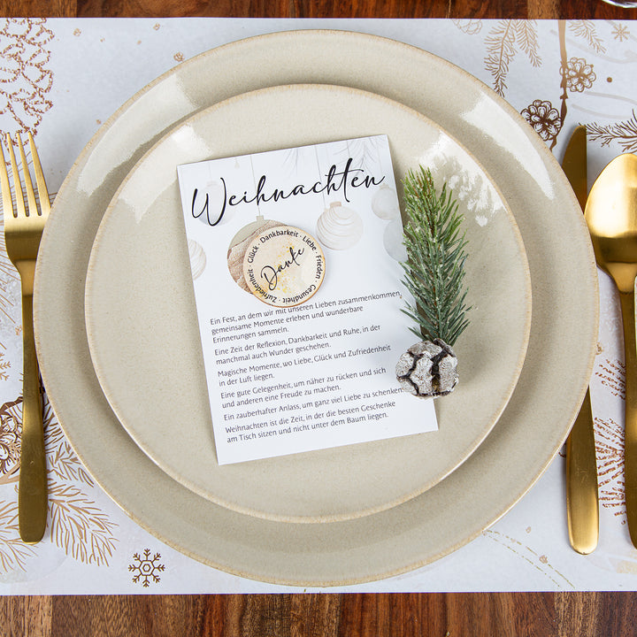 Weihnachtskarte mit mini Weihnachtsgeschenk gold weiß - Foto 2