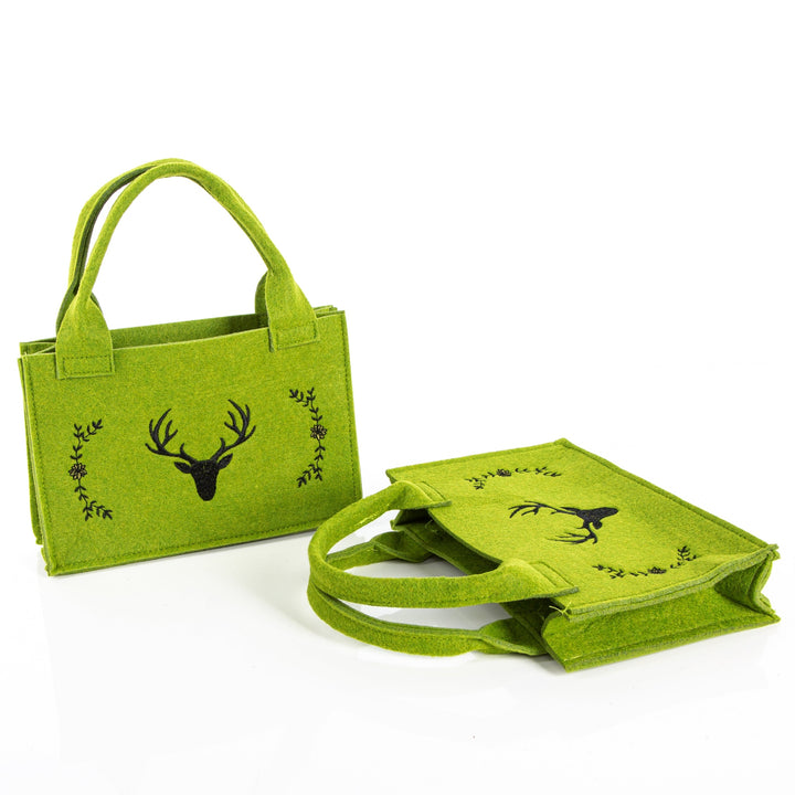 Filztasche grün Hirsch Geweih 21x14x6cm rustikal bayerisch - Foto 2