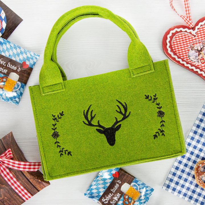Filztasche grün Hirsch Geweih 21x14x6cm rustikal bayerisch - Foto 4