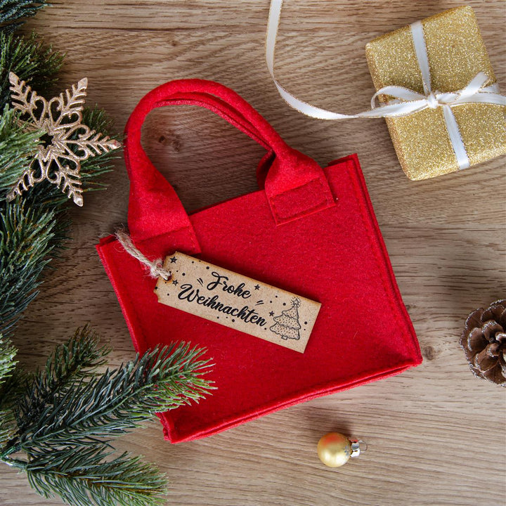 5 kleine Filztaschen rot 15x12cm Geschenktasche - Foto 3