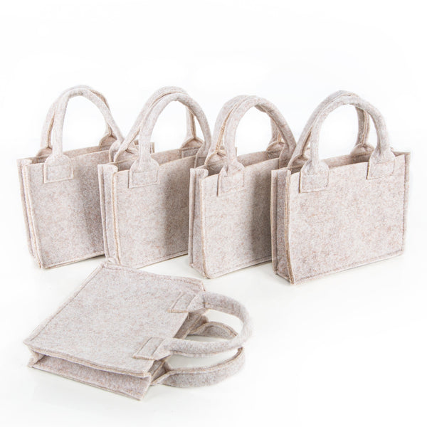 5 kleine Geschenktasche Filz 15x12cm Verpackung beige creme - Foto 1