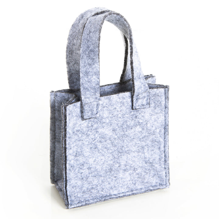5 kleine graue Filztaschen mit Henkel Gastgeschenke 10x10cm - Foto 2
