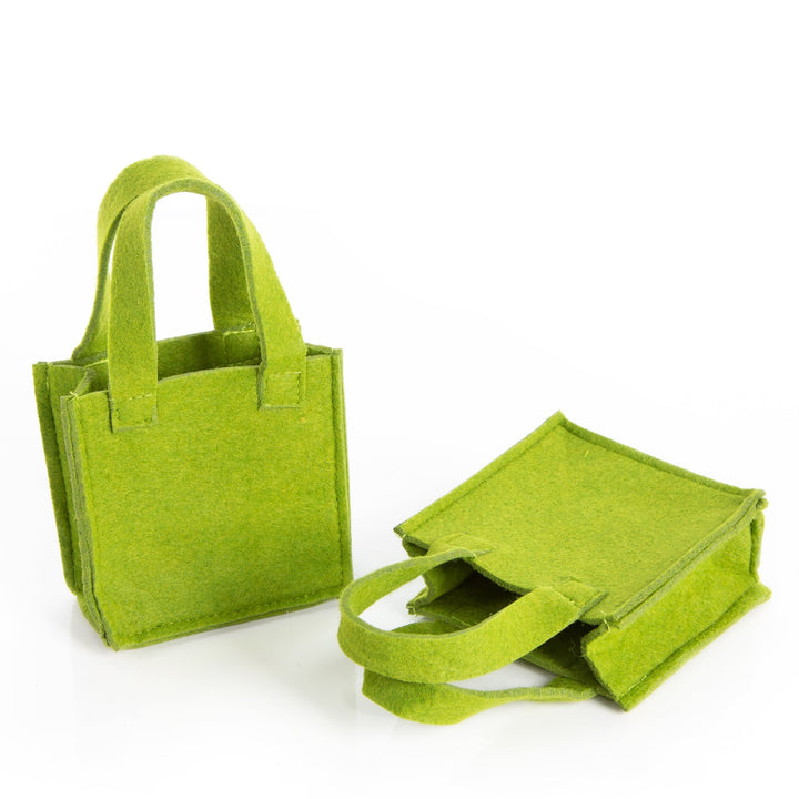 5 kleine Geschenktaschen Filz 10 x 10 cm grün Geschenk - Foto 1