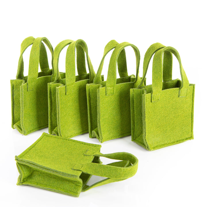 5 kleine Geschenktaschen Filz 10 x 10 cm grün Geschenk - Foto 2
