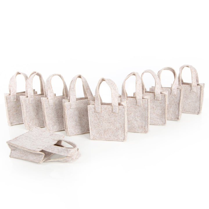 10 kleine Geschenktaschen zum Befüllen Weihnachten Hochzeit Kunden Geschenke verpacken beige 10 x 10 cm - Foto 2