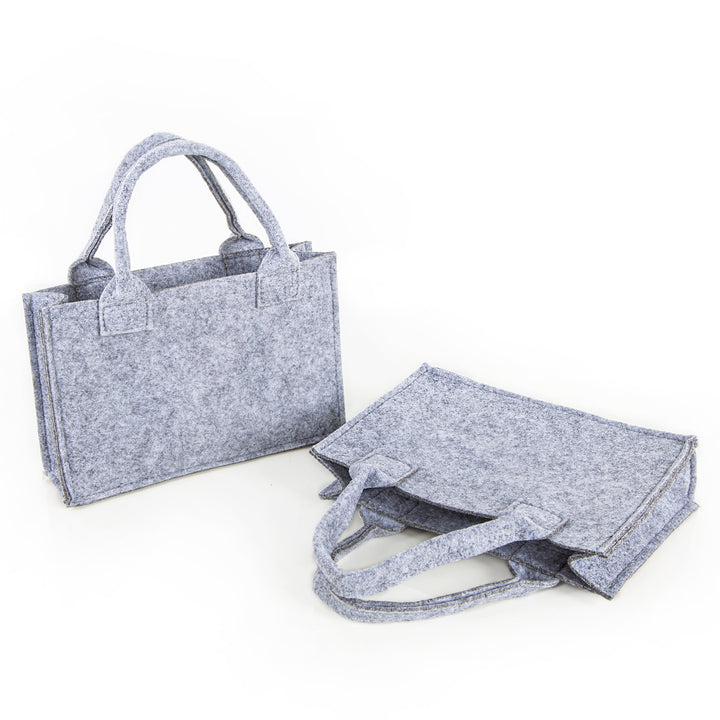 Geschenktasche aus Filz grau 21x14x6cm neutral rustikal - Foto 3