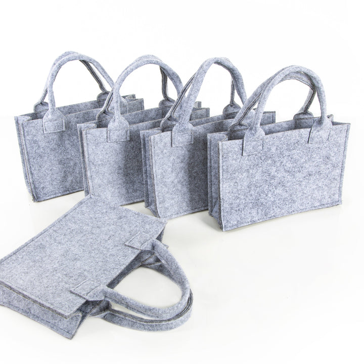 Geschenktasche aus Filz grau 21x14x6cm neutral rustikal - Foto 4