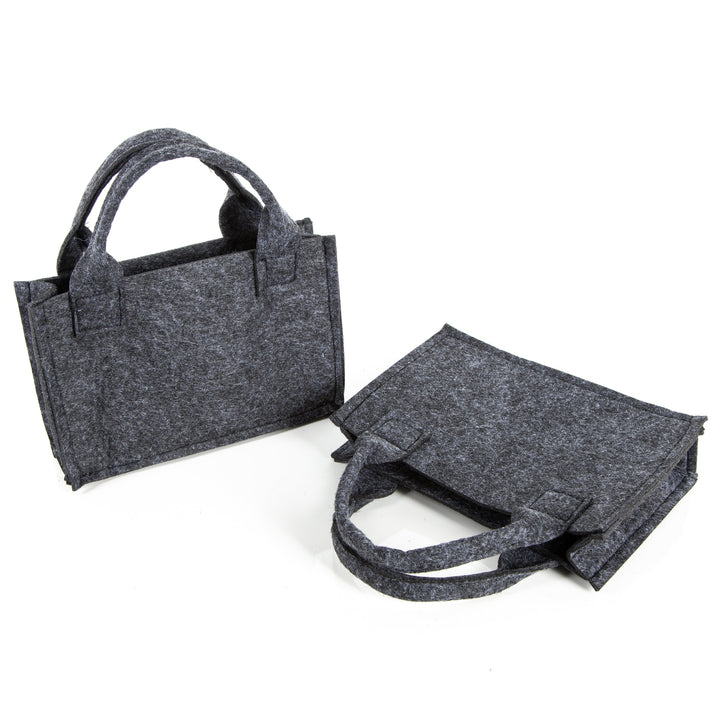 Filztasche dunkelgrau rustikal mit Henkel 21 x 14 x 6 cm - Foto 2