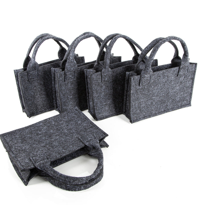 Filztasche dunkelgrau rustikal mit Henkel 21 x 14 x 6 cm - Foto 3