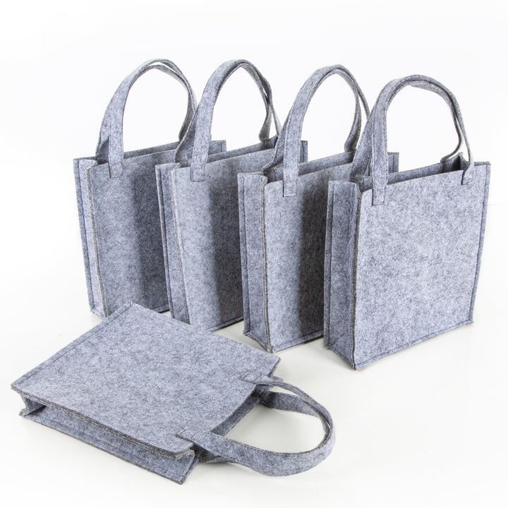 5 graue Geschenktaschen Filztasche neutral 18 x 20 x 5 cm - Foto 1