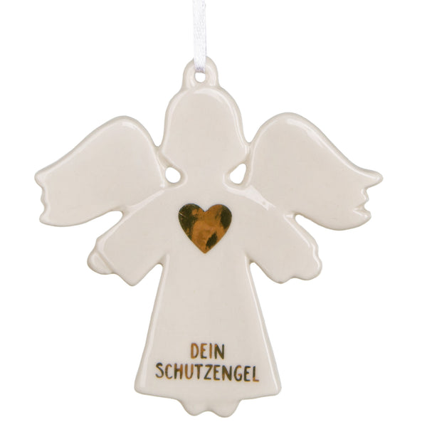 Logbuch-Verlag Kleine Schutzengel Engel Figur in weiß aus Porzellan Geschenk Geburtstag Taufe Weihnachten Kommunion 6 x 7 cm