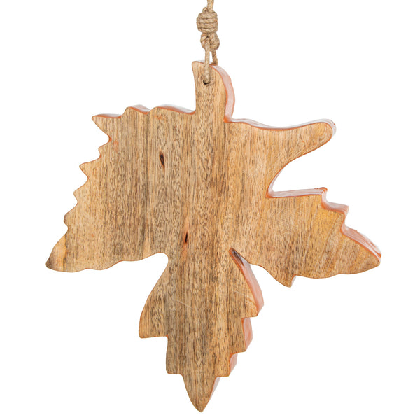 Holzbrett Ahornblatt Holz Herbst Deko 25 x 2,5 cm dick Untersetzer für Töpfe Wandanhänger hitzebeständig - Foto 1
