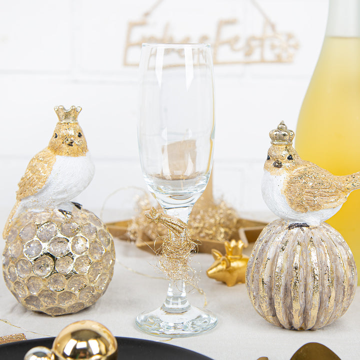 Logbuch-Verlag 18 kleine mini Pilze aus Holz in Gold, weiß, Natur 2 x 3 cm groß als Herbst Weihnachten Silvester Deko