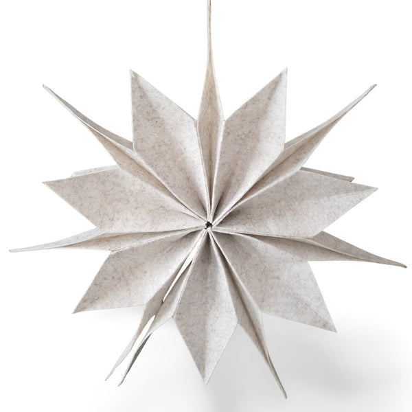 Stern Anhänger Filz Creme 40 cm  Weihnachtsstern zum Aufhängen, faltbar mit Klett, skandinavische Weihnachtsdeko  Logbuch-Verlag