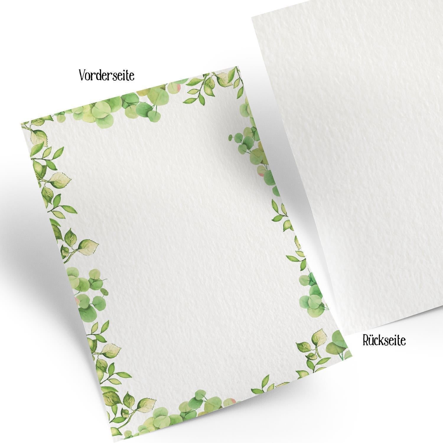 100 Blatt Briefpapier DIN A4 grün grau - Druckerpapier Motiv – Logbuch