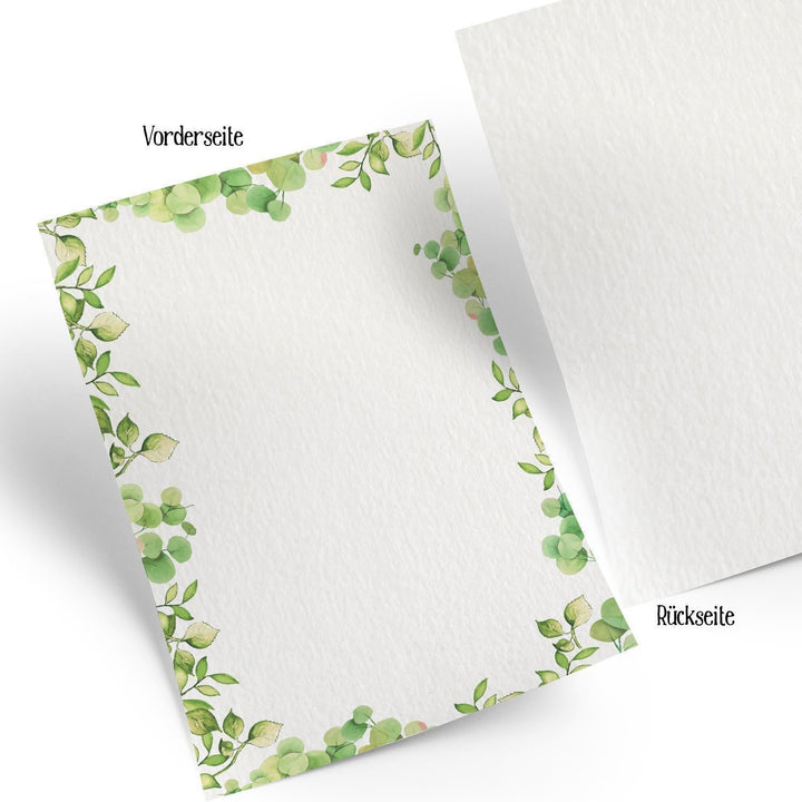 100 Blatt Briefpapier DIN A4 grün grau - Druckerpapier Motiv – Logbuch