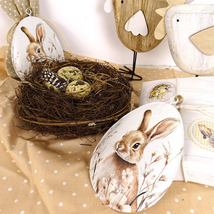 Metall-Eier Anhänger 2er-Set für Ostern – natürlich und chic – Logbuch-Verlag