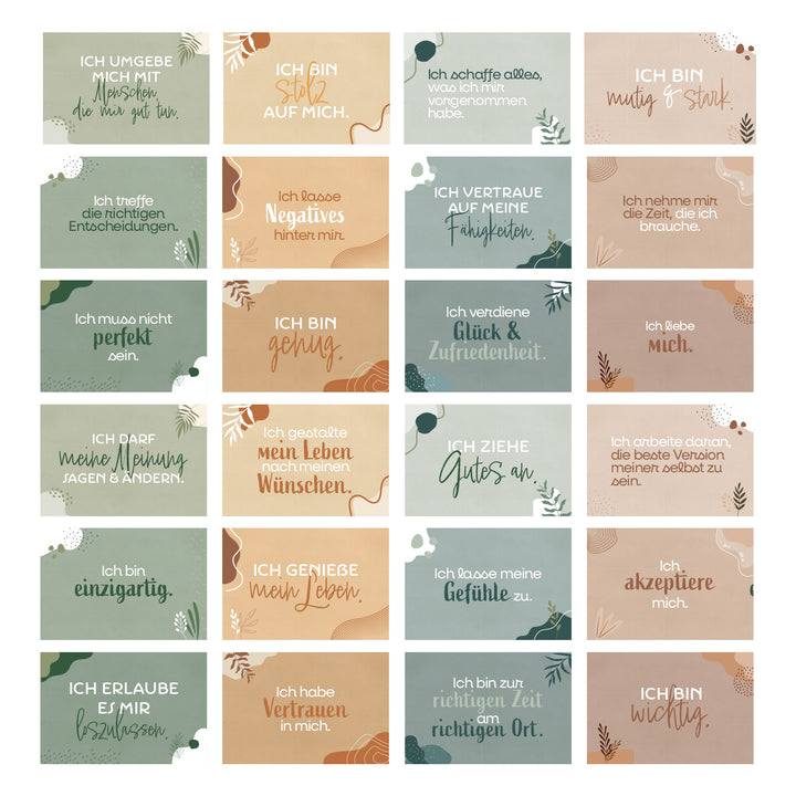 24 Affirmationskarten für Erwachsene positives Mindset boho pastell 8,5 x 5,5 cm - Foto 3