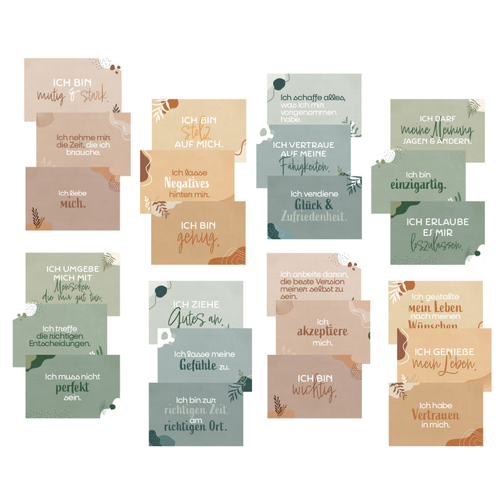 24 Affirmationskarten für Erwachsene positives Mindset boho pastell 8,5 x 5,5 cm - Foto 4